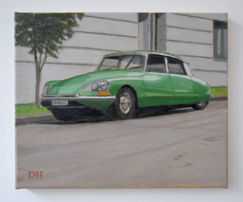 Duncan Hannah, Green Citroen, 2014. Oil on canvas, 25.4 x 30.5 cm, 10 x 12 1/64 inch.