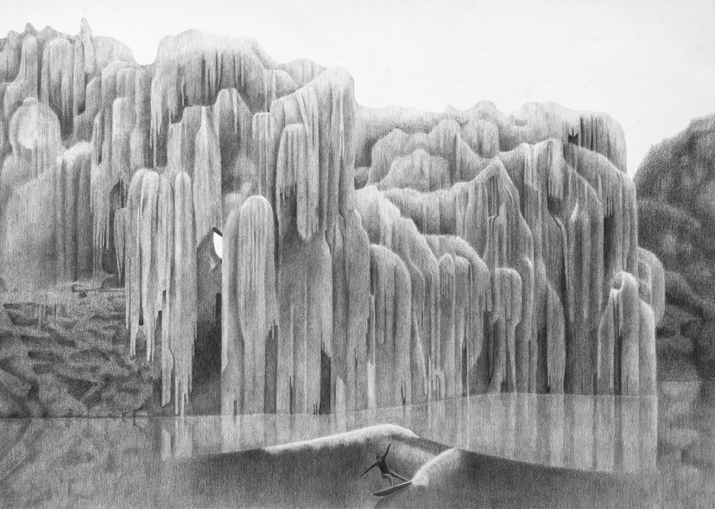 Dukhoon Gim, The Horror, 2014. Pencil on paper, 74.8 x 105.1 cm, 2 15/16 x 41 3/8 inch.