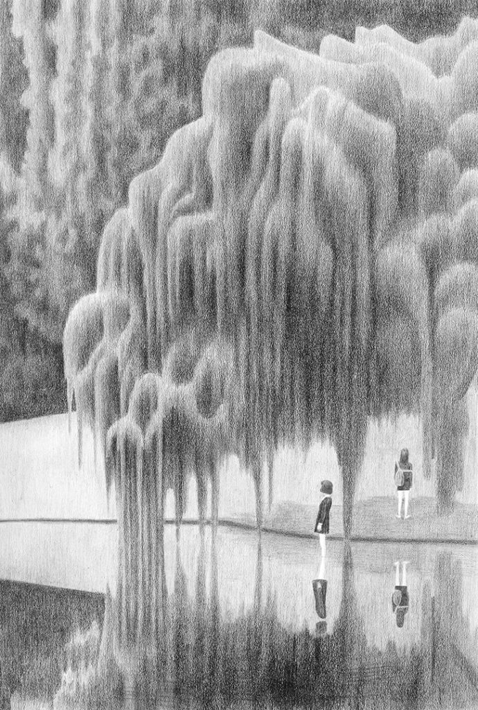 Dukhoon Gim, Weeping Willow, 2014. Pencil on paper, 74.6x51.7cm