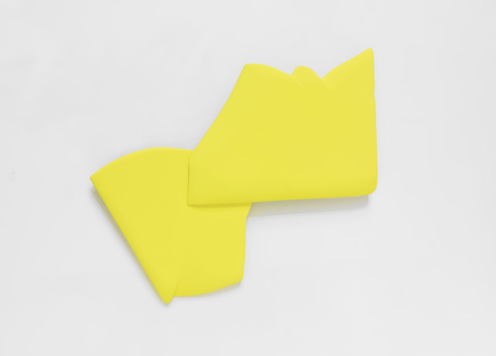 Jaena Kwon, One Fold Yellow, 2017. Acrylic on ultralight fiberboard, 40.6 x 25.4 cm, 16 x 10 inch.