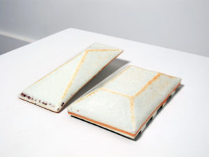 Christina Tenaglia, Untitled (220), 2011. Glazed porcelain, 15.2 x 10.2 x 5.1 cm, 6 x 4 x 2 inch, 17.8 x 7.6 x 5.1 cm, 7 x 3 x 2 inch.