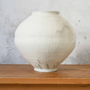 Sungwook Park, Buncheong Moon Jar, 2018. Buncheong ceramics, 43.2 x 43.2 x 44.5 cm, 17 x 17 x 17 1/2 inch.