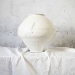 Sungwook Park, Buncheong Moon Jar, 2018. Buncheong ceramics, 44 x 44 x 44.5 cm, 17 x 17 x 17 1/2 inch.