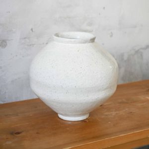 Sungwook Park, Buncheong Moon Jar, 2019. Buncheong ceramics, 31.8 x 31.8 x 33 cm, 12 1/2 x 12 1/2 x 13 inch.