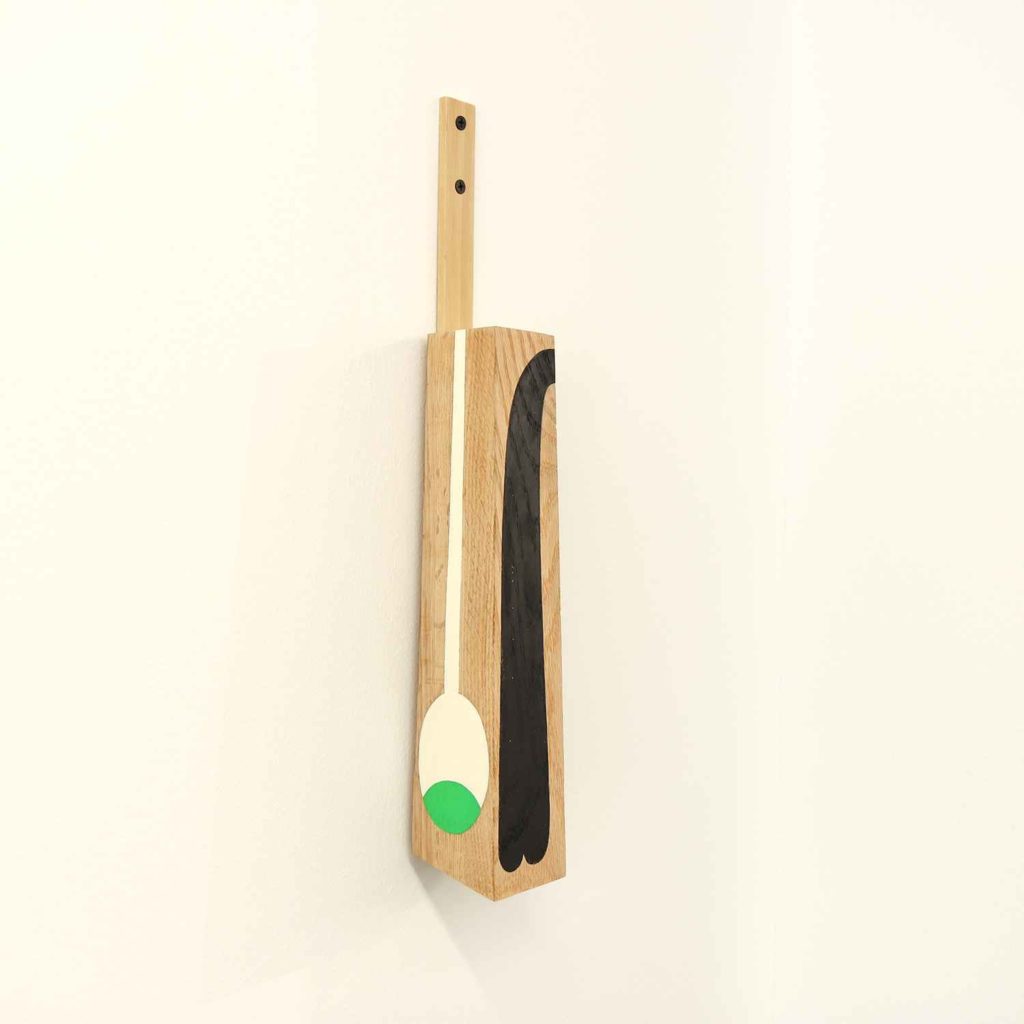 Christina Tenaglia, Untitled (1221), 2021. Wood, paint, ink, and nails, 44.5 x 6 x 4.5 cm, 17 1/2 x 2 23/64 x 17 23/32 inch.