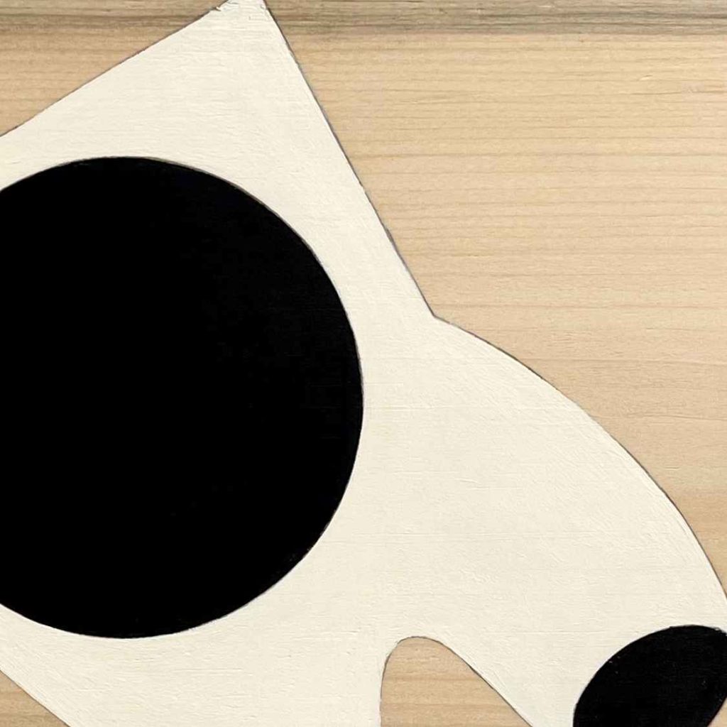 Christina Tenaglia, Untitled (1207), 2021. Wood, paint, ink, and nails, 17.8 x 34.6 x 0.6 cm, 7 x 13 5/8 x 1/4 inch.