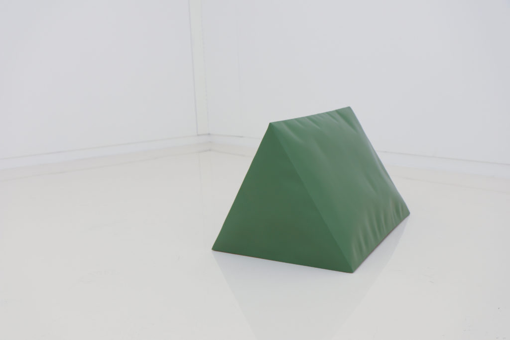 Nathaniel Robinson, Tent (Green), 2022. Fiberglass-reinforced gypsum cement and paint, 41.9 x 48.3 x 66 cm, 16 1/2 x 19 x 26 inch.