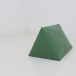 Nathaniel Robinson, Tent (Green), 2022. Fiberglass-reinforced gypsum cement and paint, 41.9 x 48.3 x 66 cm, 16 1/2 x 19 x 26 inch.