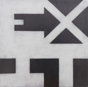 Allan Graham, EXIT, 2013, oil and graphite on canvas, 24 x 24 in
