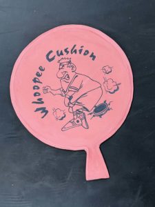 Richard Baker, Whoopee Cushion, 2013, Gouache on carved paperboard, 8 1/4 x 10 1/2 in